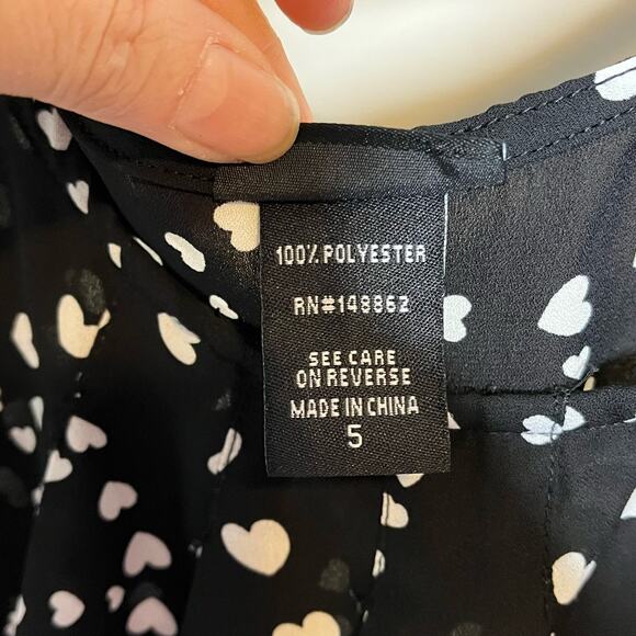 TORRID Black/White Heart Print Georgette Flowy adjustable tank top Size 5X - Picture 6 of 7